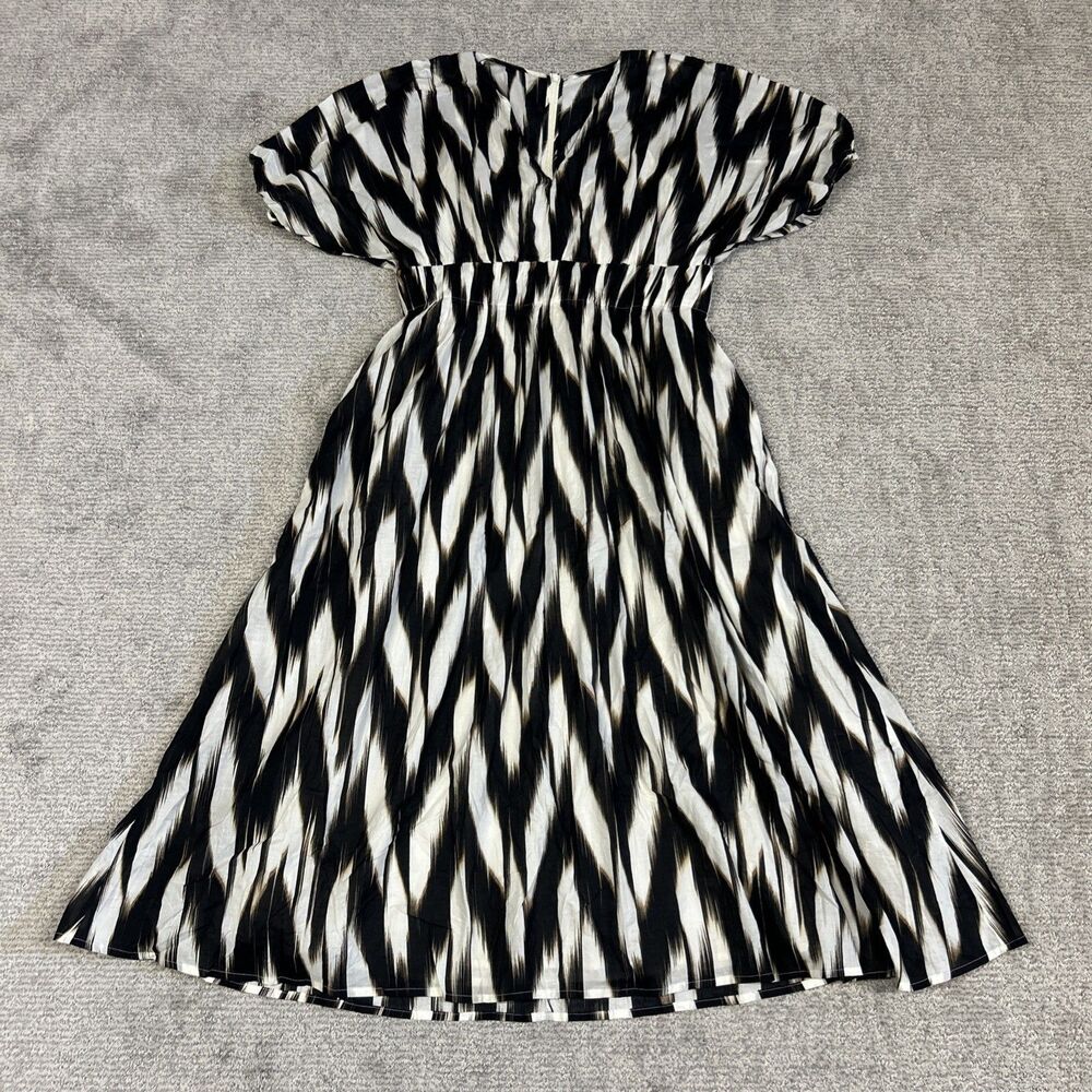Banana Republic Maxi Dress Womens Medium Black Cream Cotton Lined New